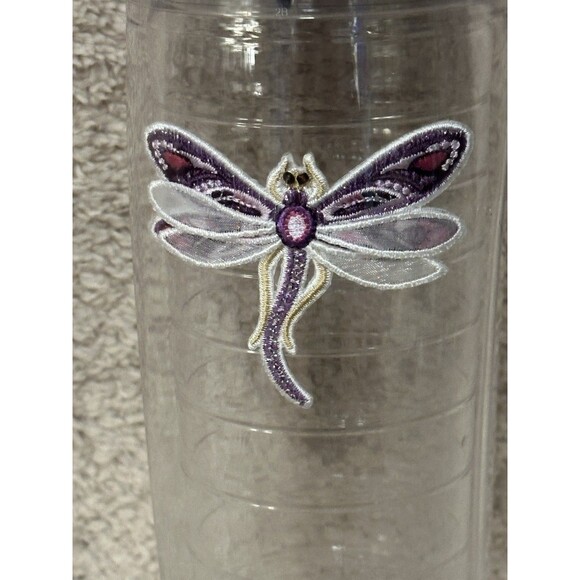 Tervis Tumbler 24oz Clear Purple Lid Dragonfly Hot/Cold Insulated Cup - Picture 2 of 9
